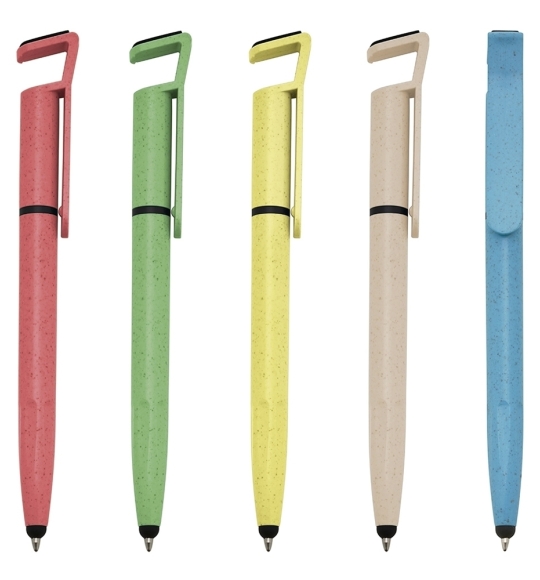 00708T Caneta Fibra de Bambu Touch com Suporte